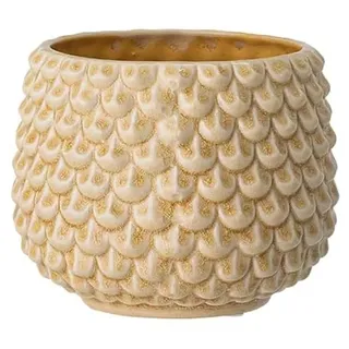 Nordring Retro Übertopf Vintage Pflanztopf für Zimmerplanzen Blumentopf Pino L (16,5 cm ø), elfenbein, Keramik