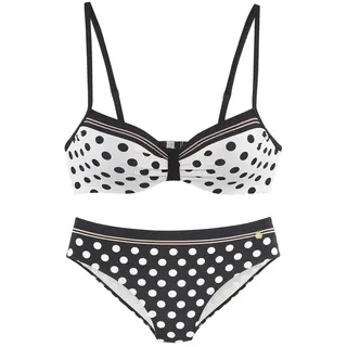 LASCANA Bügel-Bikini Damen schwarz/creme Gr.40 Cup G