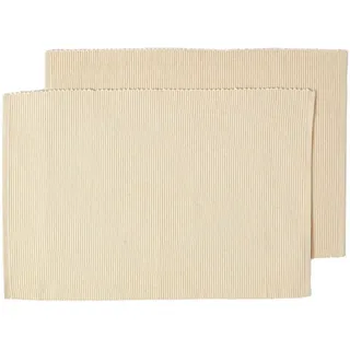 Homescapes Tischset Creme im 2er-Set 33/50 cm, 100% Baumwolle