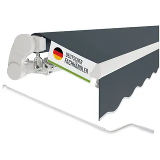 empasa Gelenkarmmarkise "START" manuelle Markise für Balkon, Aluminium-Gestell in weiß 350 cm x 250 cm