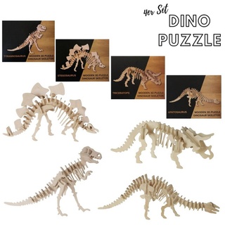 Bada Bing 3D-Puzzle 3D Holzpuzzle Kinder Dino Dinosaurier Puzzle, 131 Puzzleteile