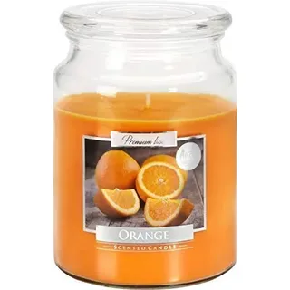 BISPOL Große Duftkerze im Glas mit Deckel Brennzeit ca. 100 Stunden, Duftkerzen, Vanille, Lavendel, Orange, Zimt, Duft Candle, Duftkerze, Duftkerzen (Orange Duft)
