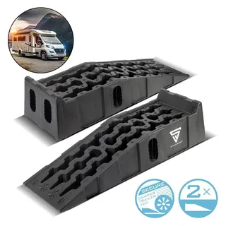 STAHLWERK Stufenkeil GT-15 ST 2er Set mit 6 t Tragkraft Auffahrkeil Unterlegkeil