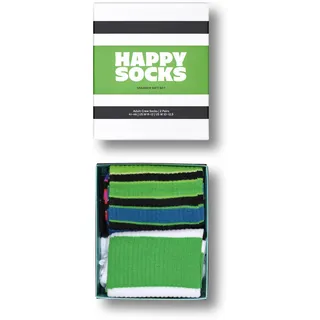 Happy Socks 2er Pack Sneakersocken, lustige und bunte gestreifte Baumwolle Socken für Damen und Herren - 36-40