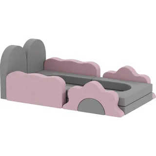 AIYAPLAY Schaumstoff Bausteine Kinder 12 Stück Klettern Softbausteine mit Bällebad Bausteinset Großbausteine Riesenbausteine Baby Bauklötze mit Cordoptik Grau   Aosom