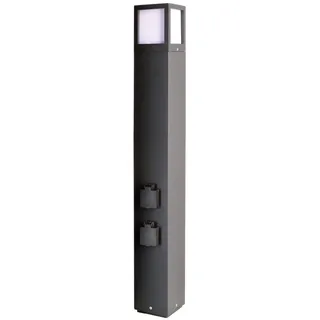 Deko-Light Außenstandleuchte Aluminium 100,0 cm inkl. 2 Steckdosen anthrazit