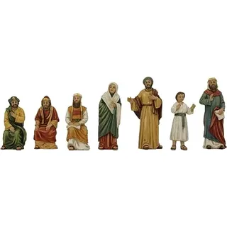 FADEDA 7X Passionsfiguren: Der zwölfjährige Jesus im Tempel/Höhe:9 cm/handbemalt/detailgetreue Krippen Figuren - Weihnachten Tisch Dekoration Krippe Zubehör