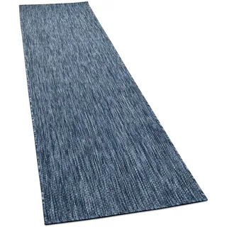KADIMA DESIGN Unifarben Kurzflorteppich 80 x 250 cm Dunkelblau