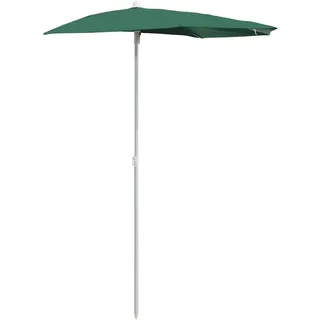 Todiikf Halb-Sonnenschirm mit Mast 180x90 cm Sandfarbe, Halbrunder Gartenschirm aus Polyester und Stahl, Platzsparender Balkonschirm für Wandmontage, Terrasse und Kleinen Balkon - 180 x 90 x 195 cm
