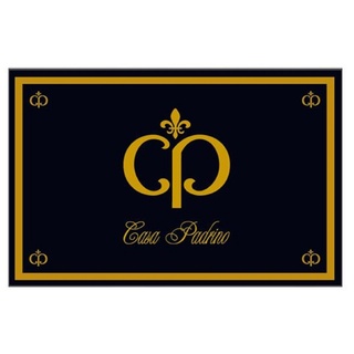 Casa Padrino Designer Fußmatte Dunkelblau / Gold 80 x 50 cm - Elegante Schmutzfangmatte - Luxus Deko Accessoires