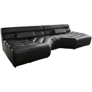 KAWOLA Big, Sofa TARA schwarz Leder