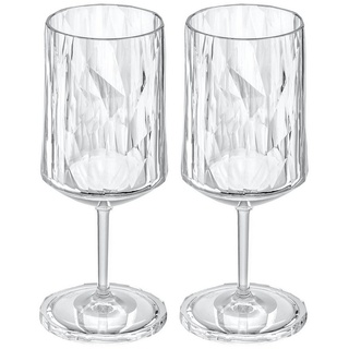 KOZIOL Rotweinglas Weinglas 300 ml 2er-Set CLUB No. 4, Kunststoff, Stielglas Kunststoff weiß
