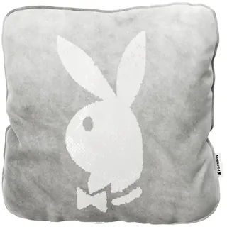 Playboy Zierkissen Playboy, Grau, Textil, Vintage, Füllung: Schaumstoff, 40x40 cm, Wohntextilien, Kissen, Dekokissen