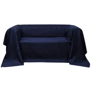 vidaXL Micro-Suede Bettüberwurf 210 x 280 cm Marineblau