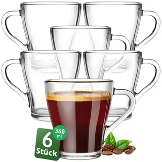 konzept 11 Teeglas mit Henkel 0,36 l Transparent 4 St.