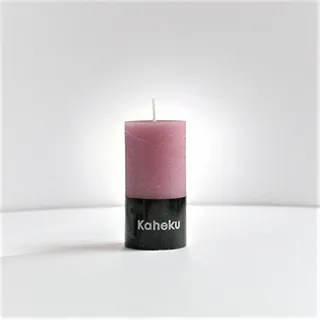 Kaheku Rustikale Zylindrische Stumpenkerze Rosa, Unparfümiert, d5 x h10 cm
