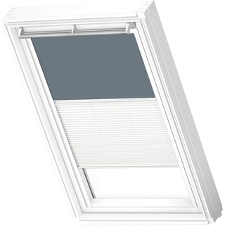 VELUX Original Dachfenster Duo Verdunkelungsrollo für FK06, Blaugrau, mit weißer Führungsschiene