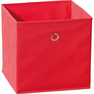 Inter Link – Faltbare Aufbewahrungsbox – Klappbarer Objekthalter – Stoff Faltbox – Aufbewahrungsbox für Raumteiler oder Regale – 32 x 32 x 32 cm – Mit Fingerloch – Winny – Rot