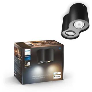 Philips Pillar 2-flammig GU10 dimmbar schwarz