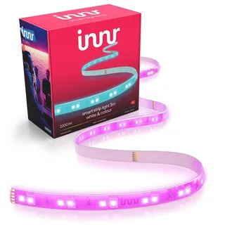 Innr LED Strip Zigbee 3m, kompatibel mit Hue*, Premium RGBW Weiß & Farbe, extra hell 2200 lm, tief dimmbar, indirekte LED Beleuchtung, Lightstrip