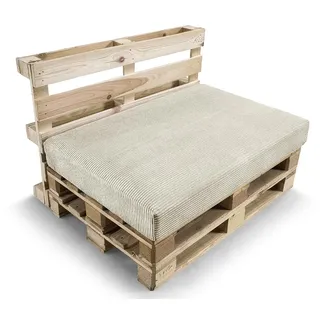Gutekissen® Palettenkissen, Gartensofakissen, Sitzkissen, Rückenlehne gefüllt mit Poulirette-Schaum, viele Farben und Größen PFL (Sitzkissen 120x80, Beige)