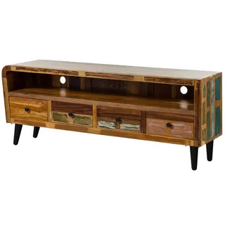 Massivmoebel24 Sixties TV-Board 180 x 45 x 70 cm Mehrfarbig Holz
