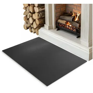 Tulup Bodenschutzplatte Funkenschutzplatte Metall Schwarz, Stahlplatte Für Kamin Rechteck | 100 cm x 70 mm