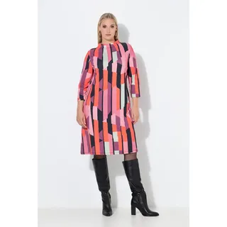 Ulla Popken Kleid A-Linie Lila/Pink/Schwarz 54/56