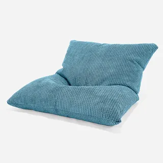 Lounge Pug Kinder Sitzkissen, Türkis Pom-pom Waffelstof, Bean Bag, Sitzsack fur Kinderzimmer, Bodenkissen