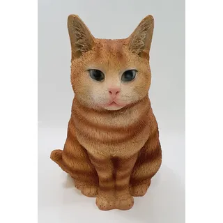 Dekofigur Katze sitzend braun 29 x 22 x 22 cm