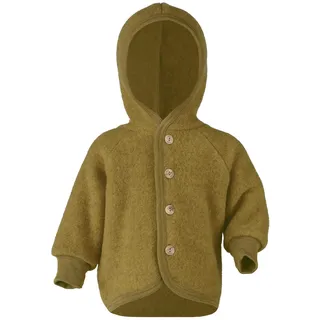 Engel Naturtextilien Engel - Wollfleece-Kapuzenjacke HOLZKNÖPFE in safran melange Gr.50/56