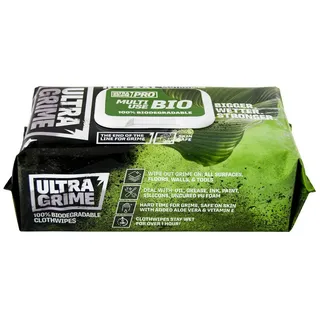 ULTRA GRIME ULTRA GRIME PRO Bio Wipes 100 Tücher Feuchte Allzwecktücher (100 % Pflanzenfasern) weiß