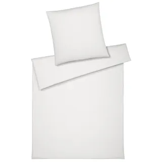 ELEGANTE Cord Jersey Gestreift Baumwolle Weiß 155 x 220 cm + 80 x 80 cm