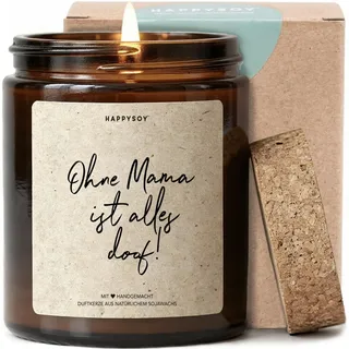 Ohne Mama ist alles doof - Duftkerze mit Spruch als Geschenk für Mama, liebevolle Geschenkidee zum Muttertag oder Geburtstag, Kerze im Glas mit blumigem Duft