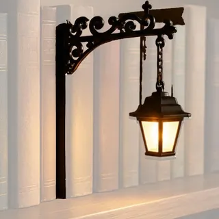 Generisch Bibliothek Laterne-Dekorative Bücherregal Beleuchtung,Bücherregals Lampe,Lesen Nook LED Nachtlicht,Vintage Holz Bücherregal Licht,Mini Dekor Lampe für Bücherregals Schrank Anzeige (A)