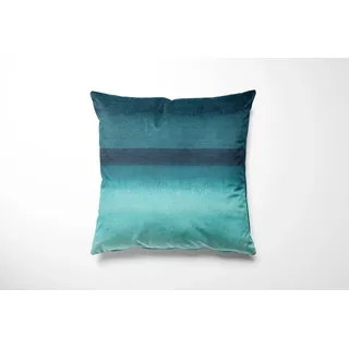 Mako Satin Bettwäsche Watercolor Stripes petrol blau (Kissenbezug 40x80 cm)