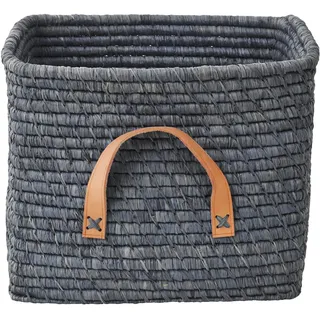 quadratisch Raffia Korb - Blau