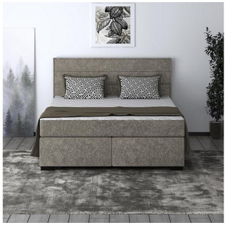 Beautysofa Polsterbett Mauro (Liegefläche 140 / 160 / 180 x 200 cm), modernes Doppelbett mit Taschenmatratze, Bett mit Lattenrost und Matratze, Klassisches Bett beige