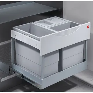 Hailo Einbaumülleimer Hailo 3-fach Mülleimer Küche Einbau 60cm Schrank Ausfahrautomatik Grau, siehe Beschreibung grau
