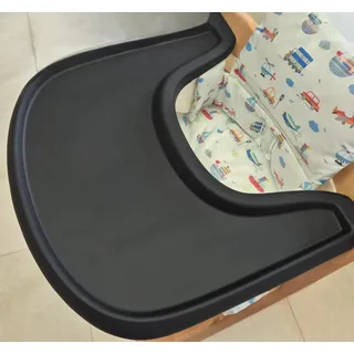 Gembebe Stokke Tripp Trapp Hochstuhl-Tischset mit vollständiger Abdeckung, Silikon, leicht, spülmaschinenfest, leicht zu reinigen, Schwarz