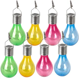 casativo-lighting Solar LED Lampe in Glühbirnen Form 8er Set Ø 7,5 x H 15 cm bunt