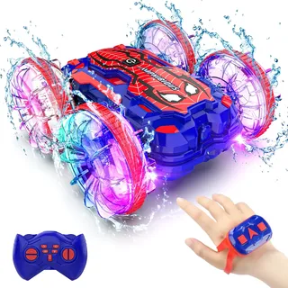 Amphibienfahrzeug Ferngesteuertes Auto Spider, RC Boot Stunt Car mit Handsteuerung& Fernbedienung Jungen Kinder Geschenke 6 7 8 9 10 11 12 Jahre Spielzeug Indoor Outdoor Spiele Kinderspielzeug