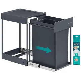 Songmics Mülleimer Küche 20 l Grau