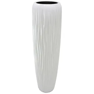 Flingora Bodenvase Minga, mit Einsatz - Fiberglas - Indoor & Outdoor - Weiß - Höhe 180 cm weiß Ø 51 cm x 180 cm