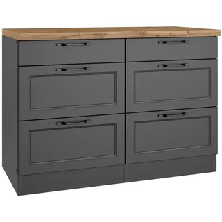 Held Küchen Unterschrank Kempten 120 cm Grau/Graphit