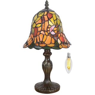 Kinbolas 8 "Tischlampe Tiffany-Stil Buntglas Lampenschirme Vintage Schreibtischlampe Kleine Nachttischlampe Schlafzimmer Wohnzimmer Büro Lesen Antik Art Deco(Color:M-6)