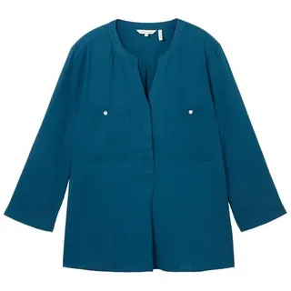 TOM TAILOR Blusentop easy shape blouse with linen blau 40