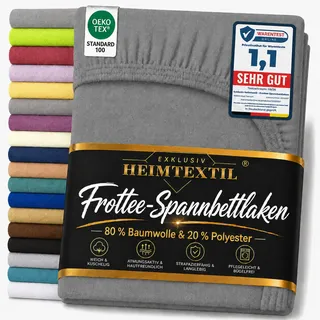 EXKLUSIV HEIMTEXTIL Spannbettlaken Frottee 90 x 200 cm Anthrazit