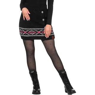 Bunter Strickrock aus Wolle kurzer Rock Winter Wollrock gefüttert - S-M