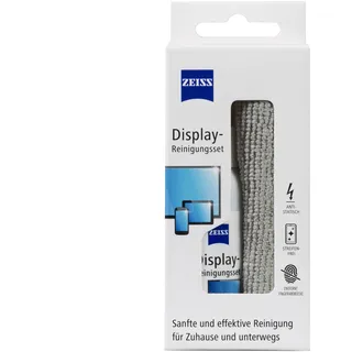 Zeiss Display-Reinigungs-Spray mit 120ml Inhalt inklusive einem Mikrofasertuch zur sicheren & effektiven Reinigung optischer Flächen - alkoholfrei - antistatisch, 606243, weiß